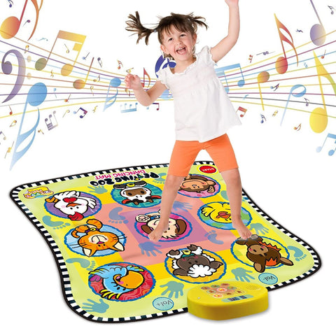 (; Yellow; Item  LxWxH	36.6 x 35 x 0.5 inches)(Item #18) Dance Mat for Kids Animals Educational Musical Mat Dancing Challenge Playmat Gift T