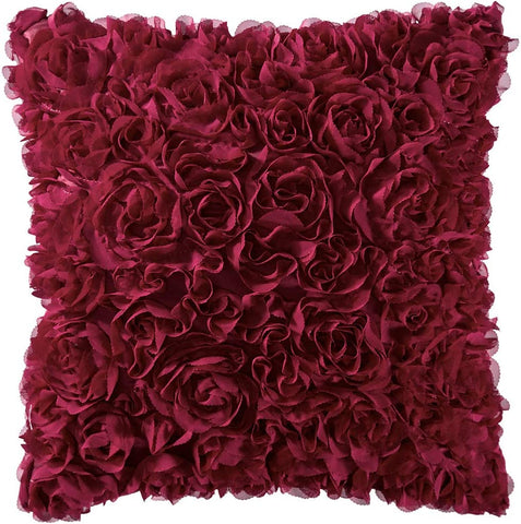 MIULEE 3D Decorative Romantic Stereo Chiffon Rose Flower Pillow Cover Solid Square Pillowcase for Christmas Decoration Sofa Bedroom Couch 20