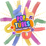 (; Multicolor; Item 1 x 1 x 1 inches)(Item #56) Glow in The Dark Pop Tubes for Kids and Adults 6 Pack, Luminous Sensory Stretch Pop Tube, Pi