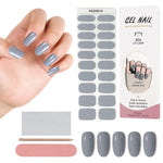 (; Gray; Package 7 x 2.59 x 0.47 inches)(Item #83) Kalolary 20PCS Semi Cured Gel Nail Polish Strips, Gray Adhesive Full Wrap Gel Nail Art St