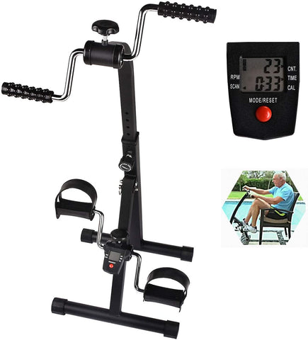 (; Black; Package 23 x 15.4 x 4.2 inches )(Item #46) Cozylifeunion Pedal Exerciser - Hand Arm Leg & Knee Recovery Medical Peddler - Folding