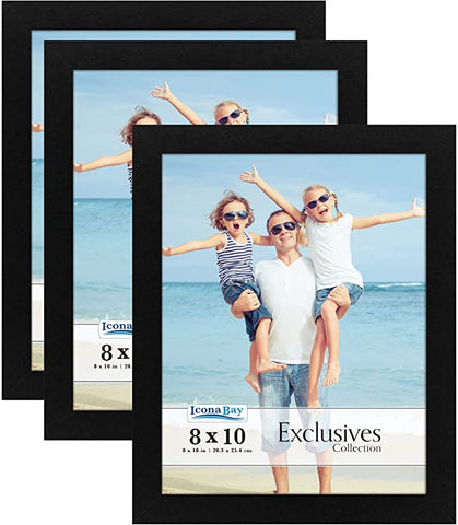 (Item #140) (;;) Icona Bay 8x10 Picture Frames Sturdy Wood Composite Photo Frames 8 x 10, Sleek Design, Table Top or Wall Mount, Exclusives Colle