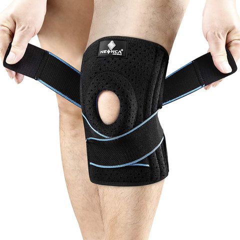 NEENCA Knee Brace with Side Stabilizers & Patella Gel Pads, Adjustable Compression Knee Support Braces for Knee Pain, Meniscus Tear,ACL,MCL,