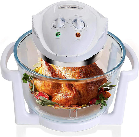 (; White; Package 16.5 x 15.75 x 15.75 inches)(Item #13) (Similar)Air Fryer, Counter Top Toaster Oven, Convection Oven with Glass Bowl, Easy