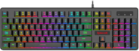 (; Black; Item 17.44 x 6.22 x 1.38 inches)(Item #4) Redragon K509-RGB PC Gaming Keyboard 104 Key Quiet Low Profile RGB Keyboard Backlit Dyau