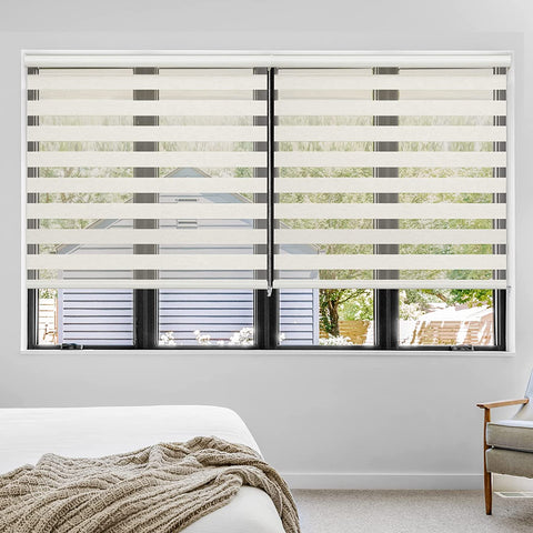(; White; Size: 35" W x 72" H)(Item #17) Tonature Dual Sheer Shades for Windows, Waterproof Zebra Blinds for Window Shades (35" W x72 H, Cre