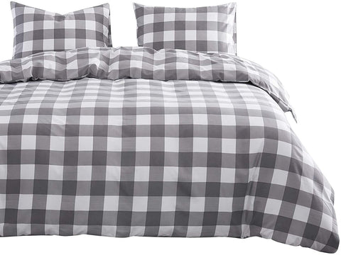 (; Gray; Rebagged, Package 16.85 x 11.93 x 7.09 inches)(Item #25) Wake In Cloud - Gray Plaid Comforter Set, Buffalo Check Gingham Geometric Checker Pa