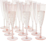 (Item #274) Plastic 5-ounce One Piece Champagne Flute | set of 12 Rose(2.0262;;)