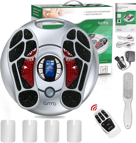(; White; Package 14.5 x 14.5 x 4.5 inches)(Item #6) Foot Circulation Stimulator EMS (FSA or HSA Eligible) for Feet Legs Massager Machine TE