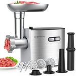 (; Silver-L; Package 12.6 x 11 x 10 inches)(Item #11) CHEFFANO Meat Grinder, Stainless Steel Electric Meat Grinder , ETL Approved Heavy Duty