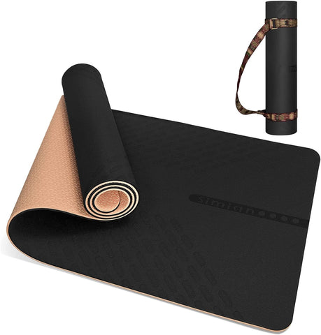 (; Black/Orange; Item 72 x 24 x 0.4 inches)(Item #10) SIMIAN Yoga Mat Thick 10mm Double Sided Non Slip Workout Mat, Professional TPE Yoga Ma