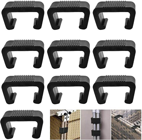(10 PCS) FUCHEN Outdoor Furniture Clips Patio Sofa Clips Rattan Furniture Clamps Wicker Chair Fasteners Connect The Sectional or Module Outd