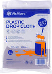 (Item #86) (9ft x 12ft, Heavy Duty;;) VICMORE Heavy Duty 3 Mil Plastic Drop Cloth for Painting 9 Feet by 12 Feet Strong and Durable Painters