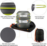 (No Orig Box; Silver/Green; ‎6.89 x 5.04 x 5.04 in)(Item #17) 4PCS Camping Cookware Mess Kit Hiking Backpacking Picnic Cooking Bowl Non Stic