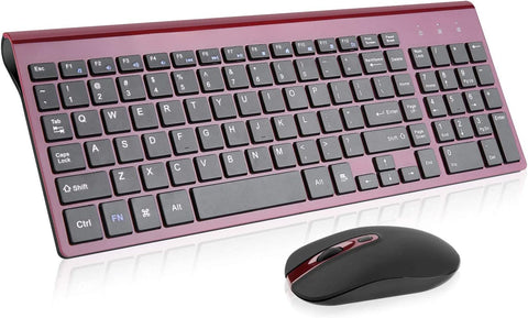 Wireless Keyboard Mouse Combo, cimetech Compact Full Size Wireless Keyboard and Mouse Set 2.4G Ultra-Thin Sleek Design for Windows, Computer