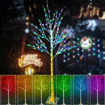 (Used; Rgb; Package 44.1 x 9.2 x 4.2 inches)(Item #21) Lighted Colorful Led Birch Tree, Lit Color Changing 6Ft 120Led Artificial Fake Tree with Remote