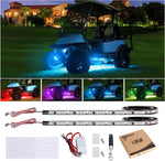 (Item #300) 10L0L Golf Cart Underglow LED Light Strip Kit, Glow Neon Lighting with Wireless Remote Control, Sound Active, Water Resistant Fl