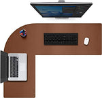 (Item #411) CENNBIE Dual Sided L Shaped Desk Pad,__47.24x55.12x15.75 inches Corner Leather Desk Pad,l Shaped Desk Gaming mat,Waterproof l Sh