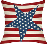FBCOO July 4th Patriotic Farmhouse Decorative Throw Pillow Case Vintage American Flag Decoration Star Independence Day Sign Cushion Cover Ho
