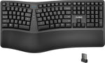 (; Black; Package 19.25 x 9.75 x 2 inches)(Item #20) 2.4G Wireless Ergonomic Split Keyboard with Pillowed Wrist Rest, USB Computer Arched Ke