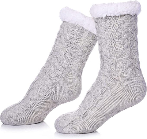 (Item #575) (;;) SDBING Women's Winter Super Soft Warm Cozy Fuzzy Fleece-Lined with Grippers Slipper Socks