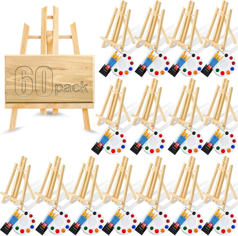 (; Brown; Package 17.5 x 13.5 x 7.5 inches)(Item #14) 240 PCS Professional Painting Set with Easels, 20 PCS Wood Easels,20 Packs of 200 Brus