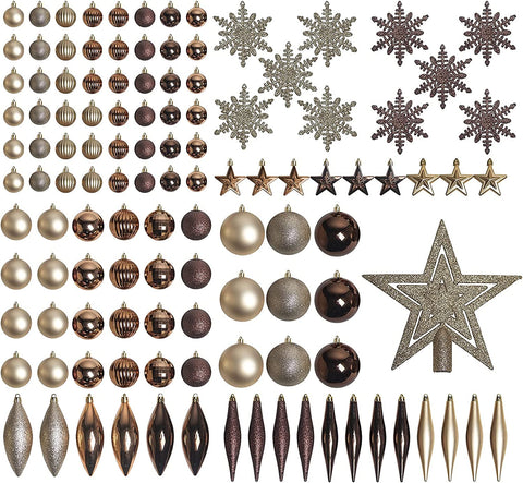 (; ; )(Item #10) PEIDUO Christmas Clearance 119 CT Christmas Balls Tree Ornaments, Shatterproof Ball Set, Seasonal Decorations for Xmas, Hol