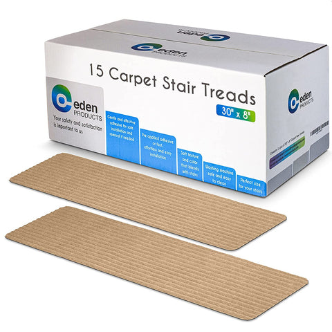 (; Brown; Size: 8 x 30 Inches)(Item #7) Non-Slip Carpet Stair Treads for Wooden Steps, 15pcs 8x30in Slip Resistance Indoor Peel & Stick Stai