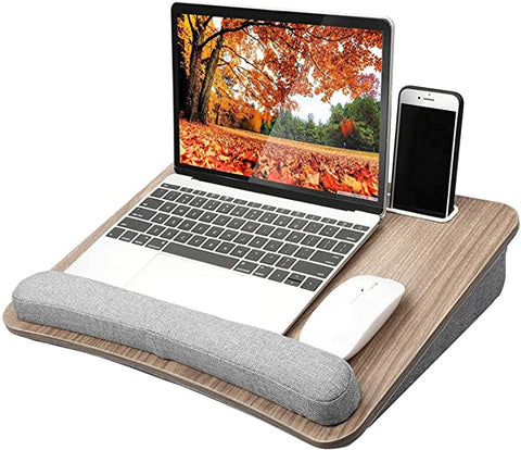 (Item #2) HUANUO Lap Laptop Desk - Portable Lap Desk with Pillow Cushion, Fits up to 15.6 inch Laptop, with Anti-Slip Strip & Storage Functi