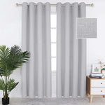 LUSHLEAF Blackout Curtains for Bedroom/Living Room/Kitchen Thermal Insulated Grommet Linen Look Room Darkening Curtain Primitive Window Drap