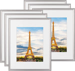 (; White; Package 21.9 x 19 x 6.8 inches)(Item #9) (Set of 6) Auslar Photo Frames 16x20 for 11x14 with Mat or 16x20 Without Mat, Multi Pictu