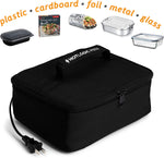 (; Black; Product 9.5" x 7.5" x 3.5"in)(Item #2) HOTLOGIC Mini Portable Oven, Food Warmer Electric Lunch Box with Wall Plug