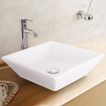 (Item #59) (;;) BT-A07 White Ceramic Square Vessel Bathroom Sink with Faucet