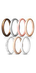 (; Multicolor; Size:5)(Item #746) ThunderFit Women's Thin and Stackable - Silicone Rings Wedding Bands - Promise rings 2.5mm Width - 2mm Thi