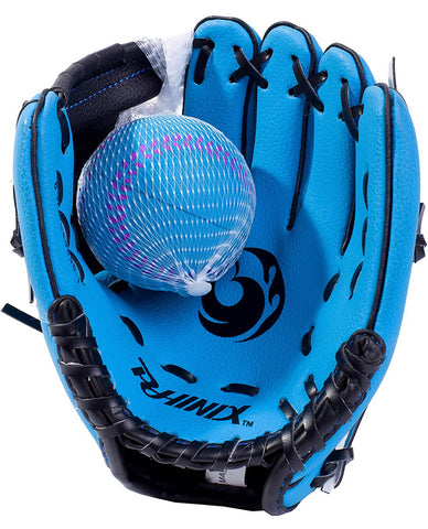 PHINIX Baseball Glove Tee Ball Mitts with Foam Ball for Kids Play & Training