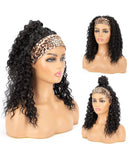 (Black, Shoulder Length Hair) Headband Wig - JStineke Headband Wigs for Black Women,Curly Headband Wig,Synthetic Water Wave Headband Wig