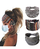 3 Pack Wide Boho headbands for Women and Girls, elastic Turban Head wrap non-slip Hair Bands for Sport Yoga and Running Headband