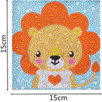 DIY 5D Diamond Photo Frame with Painting Kits White Lion Cub for Bedroom Decorate Adults Kids 6X6 inch