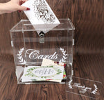 Acrylic Wedding Card Box with Lock, Clear Card Box for Wedding Reception, Wedding Money Box Gift Card Box for Party