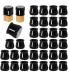(Black, Repackaged) 30 Pcs Chair Leg Floor Protectors for Hardwood Floors, Black Silicone Felt Bottom Furniture Leg Caps, Chair Covers Protect Floors from Scratching, Chairs Slide Without Noise