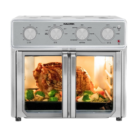 (; Silver; Size; L x 12.75Ó W x 7.75Ó H)(Item #10) Kalorik MAXX¨ 26 Quart Analog Air Fryer Oven with 7 Accessories, Stainless Steel