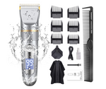 (Slightly used; SILVER; 6.9 x 1.7 x 1.6 inches)(Item #565) Cordless Professional Hair Clippers Beard Trimmer Waterproof USB Rechargeable
